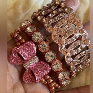 Glamorous Pink and rose Gold Crystal Bracelets